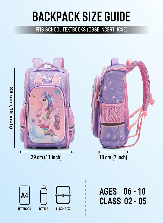 Elios Unicorn School Backpack for Girls | 6-Point Spinal Care Design | Smart Spine System | Water Resistant, Reflective Safety Strips, Lightweight Ergonomic Bag for Class 6-12 - Image 2